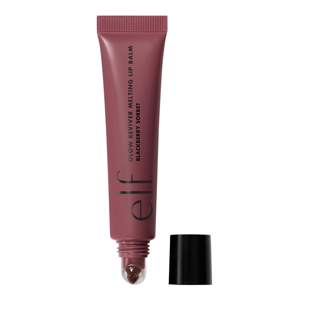 E.l.f. Glow Reviver Melting Lip Balm, Hydrating Tinted Lip Balm For A Glossy Finish & Soft, Supple Lips, Vegan & Cruelty-Free, Blackberry Sorbet