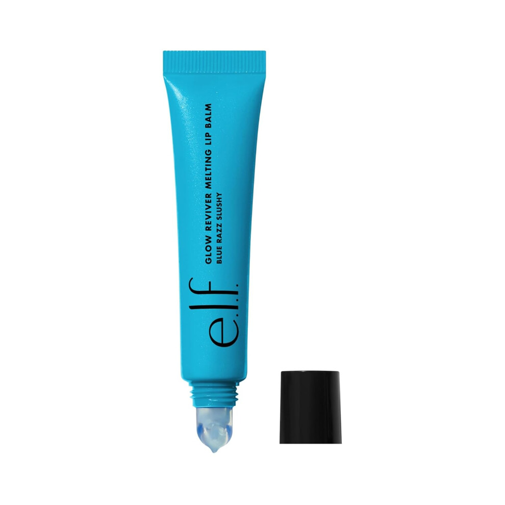 E.l.f. Blue Glow Reviver Melting Lip Balm, Hydrating Tinted Lip Balm For A Glossy Finish & Soft, Supple Lips, Vegan & Cruelty-Free, Razz Slushy