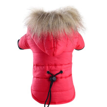 Wasserdichte Hundejacke aus rotem, reflektierendem Fleece, Größe L
