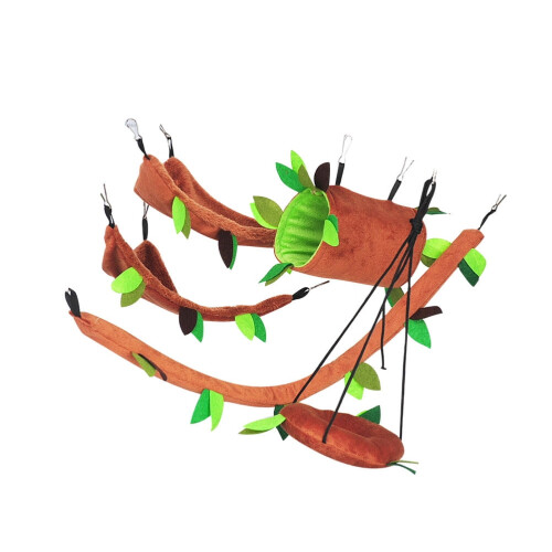 Hamster hammock toy set plush leaf hanging 5 pcs