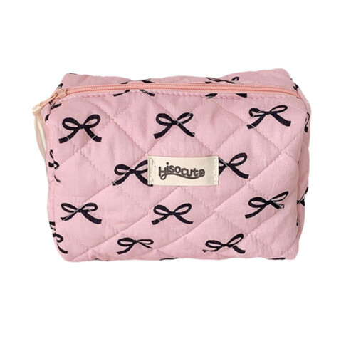 Kosmetická taštička s mašlí – polyester, 19,5x14,5x9cm