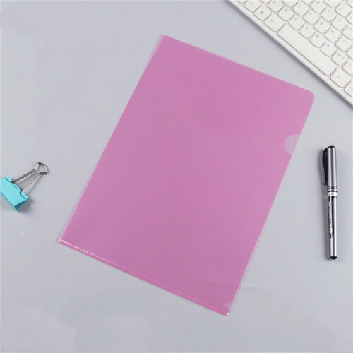 L-förmiger, transparenter Kunststoffordner für A4-Papier