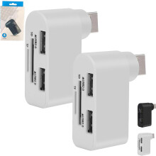 Hub USB 2.0 giratorio 4 en 1 para ordenador portátil