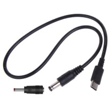 USB-C til DC 5,5 2,1 mm / 3,5 1,35 mm PD-strømkabel 40 cm