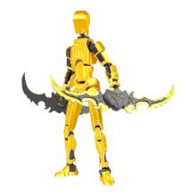 3D-geprinte beweegbare Titan-robot actiefiguur met 4 wapens