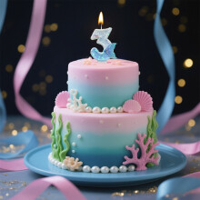 Blue Mermaid Tail Birthday Candles, Paraffin Wax, 2.95 x
