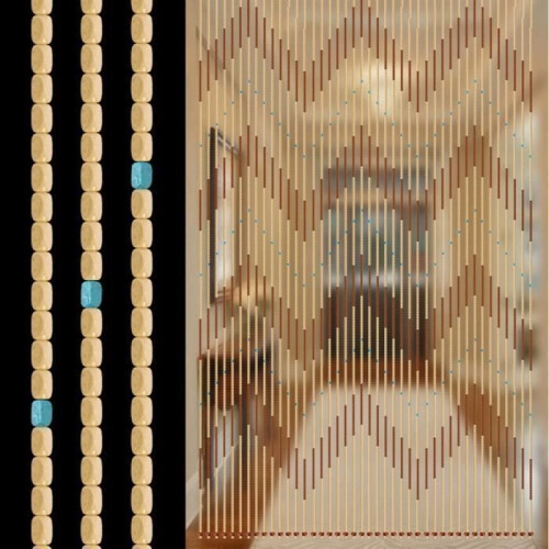 Κουρτίνα πόρτας 91x220cm, 31 κλωστές, ξύλινη κουρτίνα με χάντρες και σχέδιο δαντέλας 2