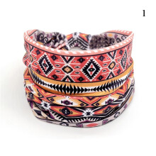 Dámský elastický turban s květinovým vzorem a boho uzlem