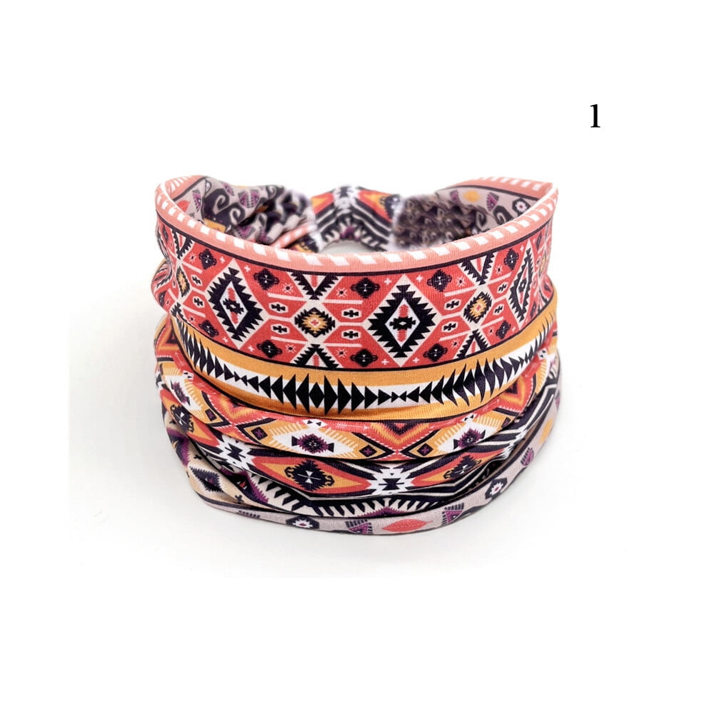 Unisex Boho Knot Turban Headband Â Wide Elastic Hair Band For