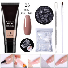 Kit de gel de extensión de uñas Poly Extension Gel Clear Builder Jelly 15ml
