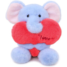 Plüschhase „Love Bunny“ mit rotem Herz, 25 cm, Weiß