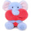 Conejo de peluche Love Bunny con corazón rojo, 24,9 cm, blanco. 1
