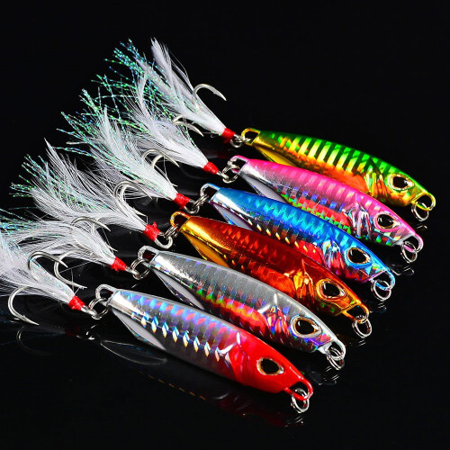 5 Stück Metall-Jig-Angelköder 10 g/15 g/20 g/30 g/40 g/50 g bleiarme künstliche Jigging-Köder