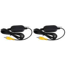 2Pcs 2.4g Wireless Video Transmitter and Receiver Black for Car Use
