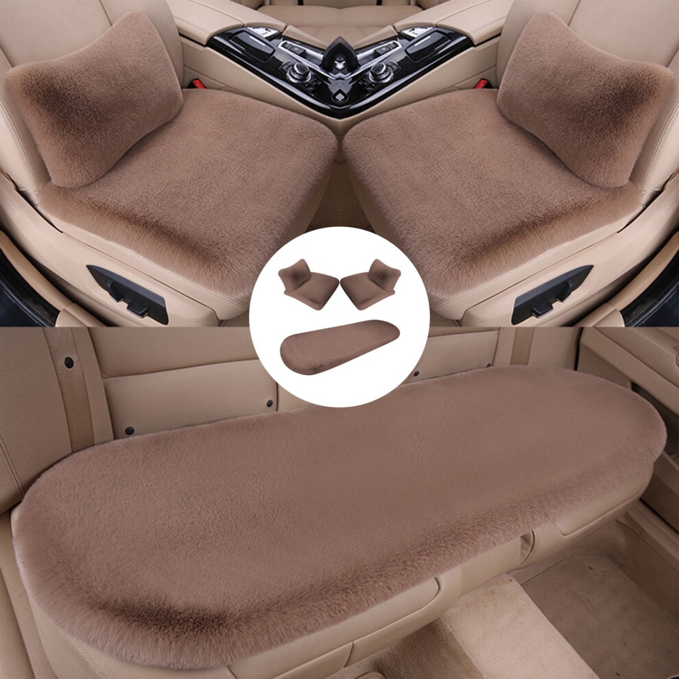 Faux Fur Car Seat Cushion Set Winter Plush Universal Fit 908436562928