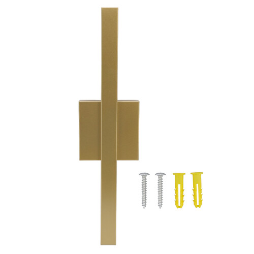 Aplique de parede linear em dourado – Acrílico moderno e ferro, tom quente