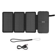 Zonne-energie powerbank 20000mAh met 3 kabels en LED-lampje