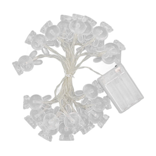 Luci a stringa LED – Forma di coniglio cavo 3D, 20 LED bianco caldo