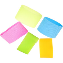 5 Silikon-Flaschenbänder für Glasbecher und -flaschen, wärmeisolierend, geruchsneutral, schützend