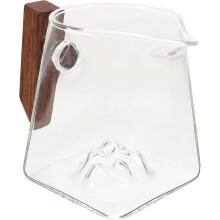 Taza Tea to Wood High, de vidrio borosilicato de 350 ml con asa para beber, agarre cómodo y fácil de limpiar.