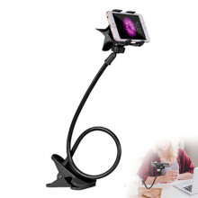 Support de téléphone de lit noir à col de cygne réglable (1 pièce)