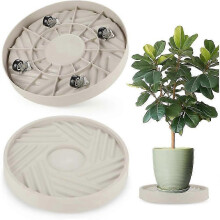 2 Pack PlantCaddy with Wheels, 13.6" Rolling Plant Stand 165 LBS Heavy Duty with Hidden 360 Rotating Silent Wheel