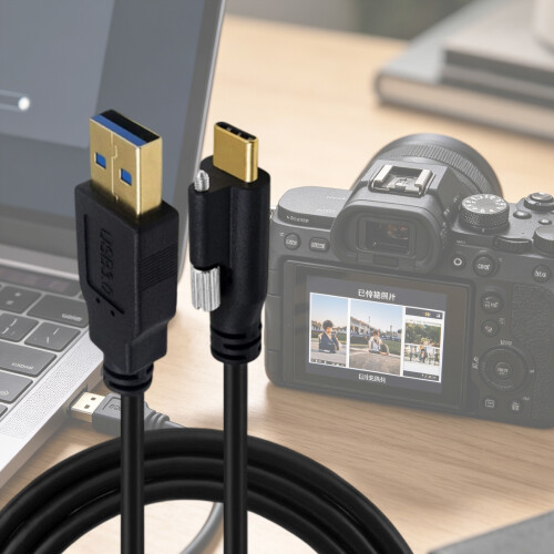 Flexible USB C Cable Screw Lock Fast Data Transfer For-2m 2
