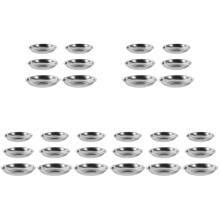 30Pcs Stainless Steel Soy Sauce Dishes Silver Condiment Plates