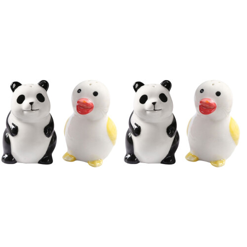 4Pcs Ceramic Seasoning Containers Kitchen Salt Pepper Shakers