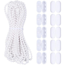Chaînette à billes en plastique blanc pour stores enrouleurs, 10 m