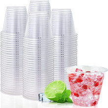 Vasos de plástico PET transparente de 255 ml (9 oz), paquete de 200 unidades