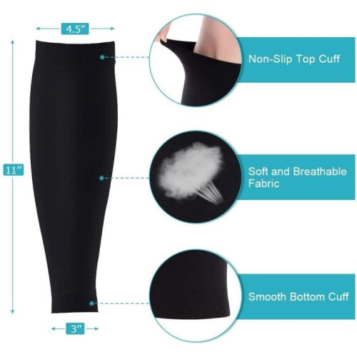 Calf Compression Socks - Brand - Model - Black - Unisex - Breathable 2