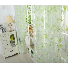 Voile transparente gardinpaneler, sett med 2, 100x200 cm