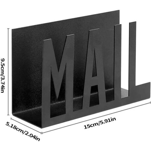 Mail Sorter - Black Metal - Letter Organizer - Elegant Design - Compact - Durable 1