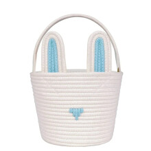 Panier de Pâques en corde de coton tressée avec oreilles de lapin (1 pièce)
