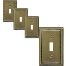 Plaque murale en laiton antique Ă perles (lot de 4)