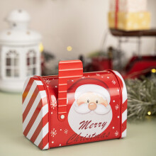 Boîte aux lettres de Noël en métal en forme de Père Noël 13,5 x 12,5 cm