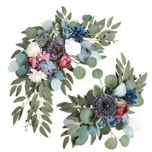 Ensemble de 2 guirlandes de fleurs artificielles glycine bleue