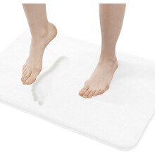 Ekstra tykt badetæppe med memory foam, hvidt 43 x 61 cm