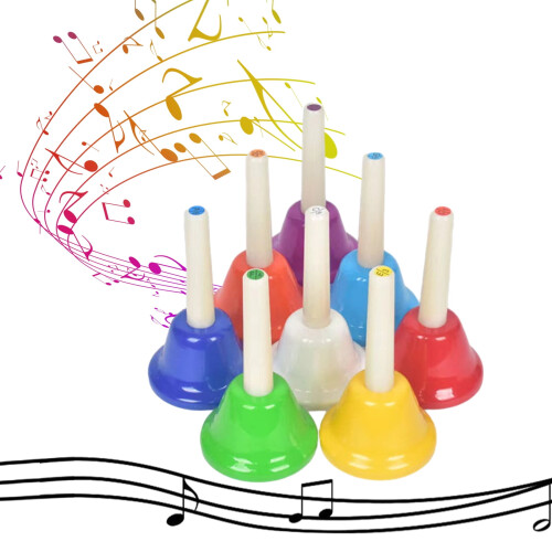 Set di campanelli a mano colorati a 8 note per bambini 1
