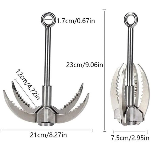 Grappling Hook, 400kg Multifunctional Folding Gravity Hook with 20m Rope, Climbing Grappling Hook 2