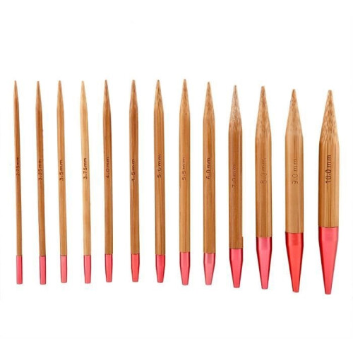Interchangeable knitting kit - Set of interchangeable carbonized bamboo needles, aluminum circular knitting needles 1