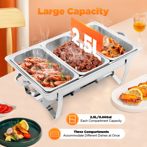 Chafing Dish Buffet Set Rectangular Catering Chafer Warmer 1
