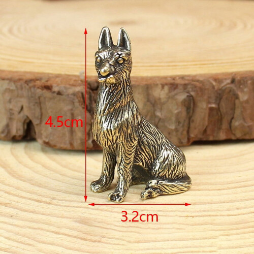 Vintage messinghundfigur miniatyrdyrpynt