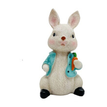 Conejo de Pascua de resina, decoración de 15 cm.