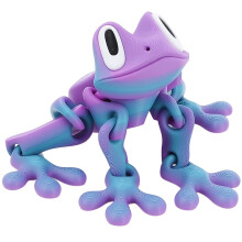 Aimant de réfrigérateur grenouille articulée imprimée en 3D rose (1 pièce)