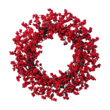 Couronne de Noël artificielle à baies rouges, 61 cm (24 pouces)