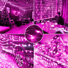 Εξωτερικά φώτα δικτύου ροζ 5ftx5ft96LED8 λειτουργίες