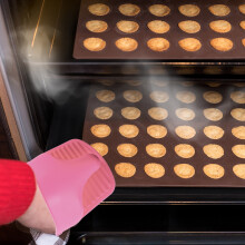 Gants de cuisine en silicone résistants à la chaleur et antidérapants (1 paire) roses