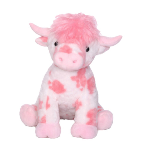 Vache rose des Highlands en peluche, 35 cm
